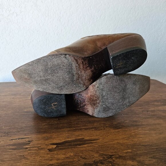 Charlie Horse Vintage Brown Western Cowboy Mule Open Heel Slide Boots Size 6B - Picture 7 of 7